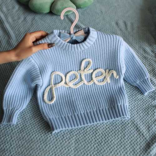 Baby Sweater with Name, Personalized Baby Name Sweater, Newborn Name Sweater, Hand Embroidered Name Sweater, Baby Shower Gift, Newborn Gifts