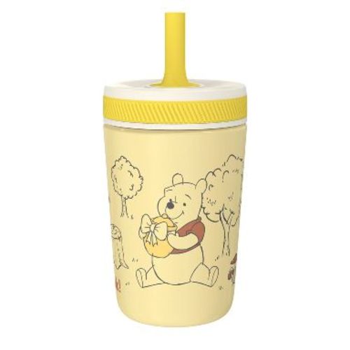 Zak Designs 12oz Winnie The Pooh Stainless Steel Vacuum Kelso Tumbler Yellow