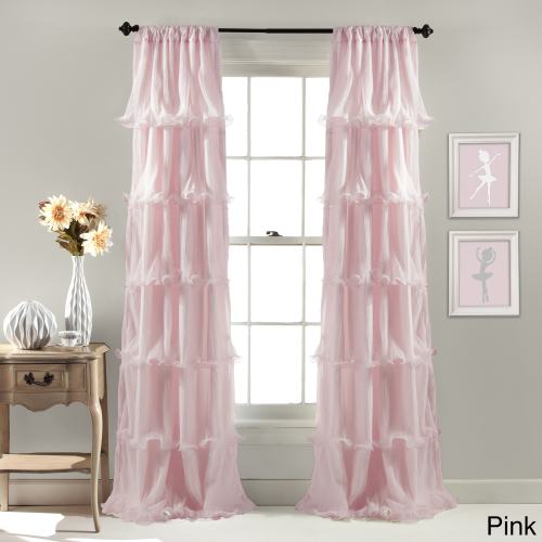 Lush Decor Nerina Ruffled Single Curtain Panel - 54"w x 84"l - 54"w x 84"l