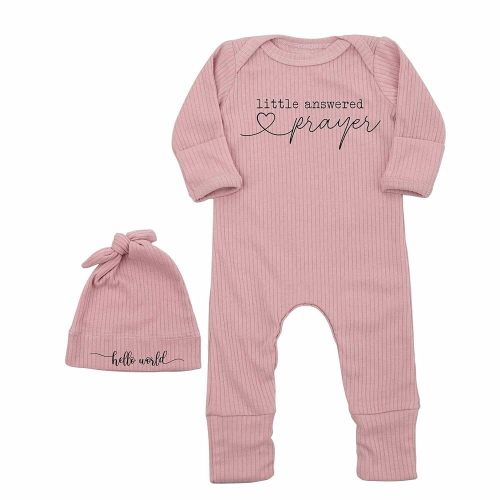 Little Answered Prayer Bodysuit Infant Romper Baby Announcement 0-3 Months Clothes Cute Religious Boys Girls Outfit
