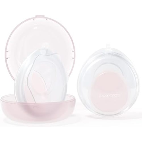 Momcozy Breast Milk Collector, Slim Discreet Silicone Breast Shells 1oz 2pc
