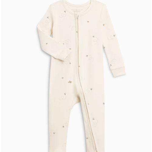 Peyton Zipper Sleeper | Bee / Pewter