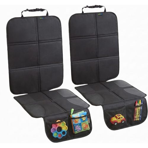 JOYSKY Car Seat Protector for Child Car Seat 2 Pack with Thick Padding | Waterproof Fabric, Storage Pockets, Anti-slip Back, Seat Cover Pad for Kids, Protection for Automotive Interior