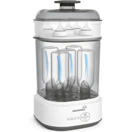 Bottle Sterilizer and Dryer, Compact Electric Steam Baby Bottle Sterilizer (Esterilizador de Biberones), Bottle Sanitizer for Baby Bottles, Pacifiers, Pump Parts Black