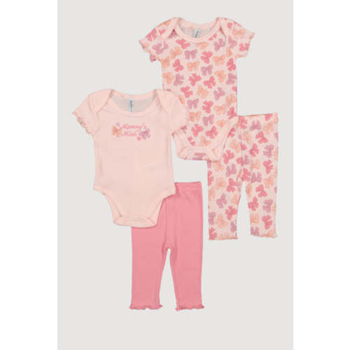 Baby Girls 0-9M Mommys Mini Bow Graphic Bodysuits and Pants Set