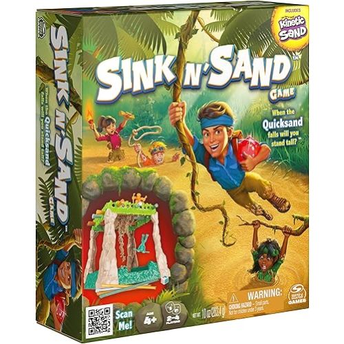 Spin Master Games Sink N’ Sand, Quicksand Kids Board Game with Kinetic Sand for Sensory Fun and Learning – Easy Toy Gift Idea, for Preschoolers and Kids Ages 4 and up