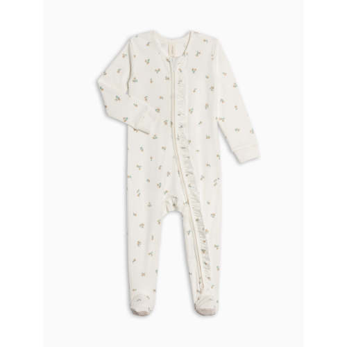 Neve Ruffle Zipper Footed Romper