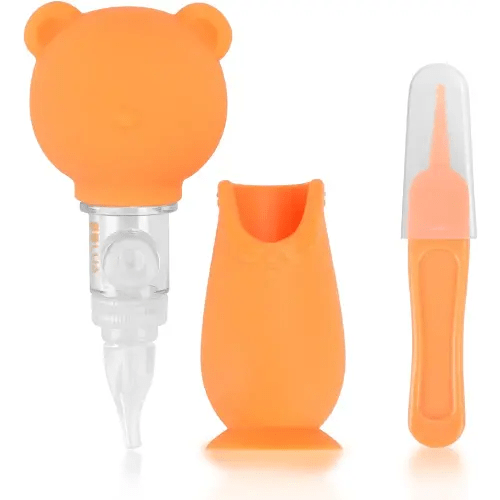 Manual Nasal Aspirator for Baby - Cute Bear-Shaped Nose Cleaner for Newborns & Toddlers, Gentle Suction for Congestion Relief, Easy to Use for Home & Travel