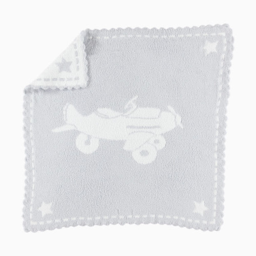 CozyChic Scalloped Receiving Blanket - Blue/White/Airplane
