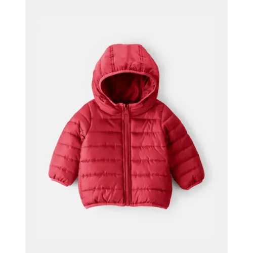 Baby Boy Midweight Packable Puffer - Red | Carter's