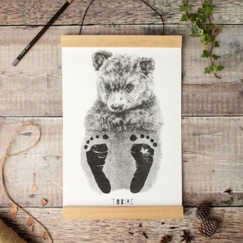 Personalised Baby & Child Bear Footprint Kit Baby Shower - Etsy