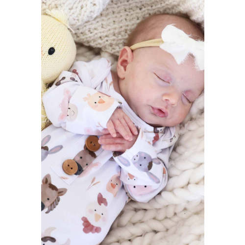 Barnyard Buddies Newborn Baby Knot Gown & Hat Set
