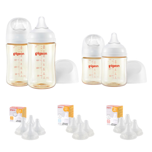 PPSU Wide Neck Baby Bottle Bundle for Newborn(0~3+ m) – Pigeon