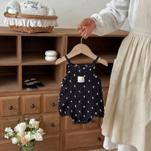 Baby Girl Sleeveless Strappy Cotton Bodysuit