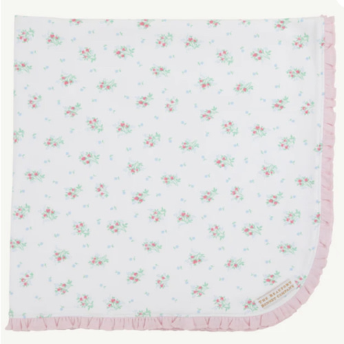 Baby Buggy Blanket - Lancaster Gate Garden with Palm Beach Pink