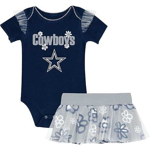 Outerstuff Girls Newborn Navy Dallas Cowboys My Team Rocks Bodysuit and Skirt Set