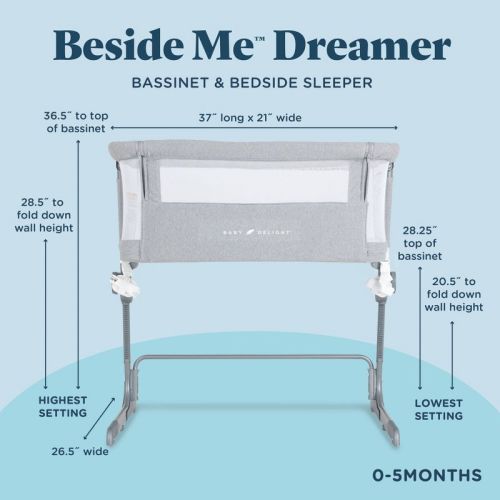 Baby Delight Beside Me Dreamer Bassinet & Bedside Sleeper - Soft Heathered Gray