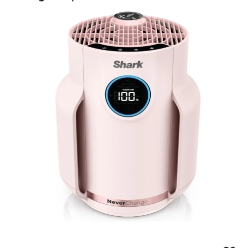 Shark Air Purifier for Home, NeverChange Compact Pro, for Bedroom, Nursery, Home Office, Dorm, HEPA-Exceeding Filter, Captures Pollutants, Pet Dander, Dust, Odor, Smoke, and More, HP072PK, Quartz
