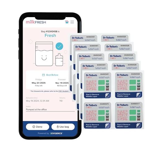 Dr. Talbot's Mom MilkFresh Breastmilk Freshness Sensors - Pairs with App to Monitor Time and Temperature - 20 Count