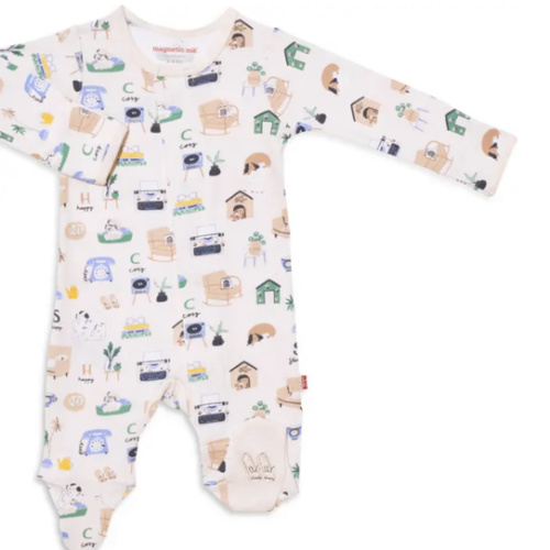 9-12M - MAGNETIC ME Cozy Days Organic Cotton Footie, 9-12M