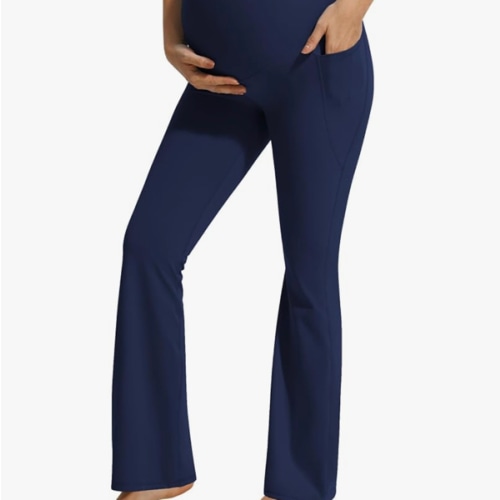 JOYSPELS Maternity Flare Leggings Over The Belly with Pockets – Soft, Comfortable Pregnancy Yoga & Daily & Work Pants