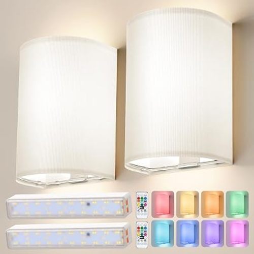 OCATO Wall Sconces Battery Operated Wireless Wall Sconces Set of Two