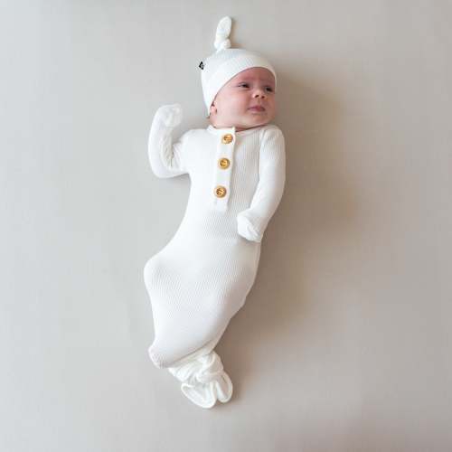 Ribbed Knotted Gown and Hat Cloud | Going Home | Kyte Baby