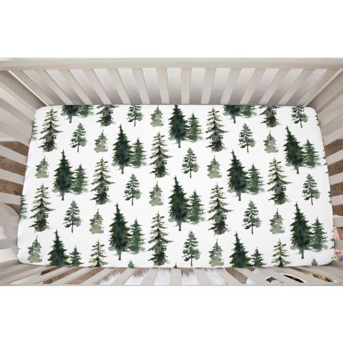 Forest Trees Crib Sheet, Forest Crib Sheet, Trees Crib Sheet, Woodland Crib Bedding, Baby Boy Crib Sheet, Crib Sheets Boy, Woodland Nursery