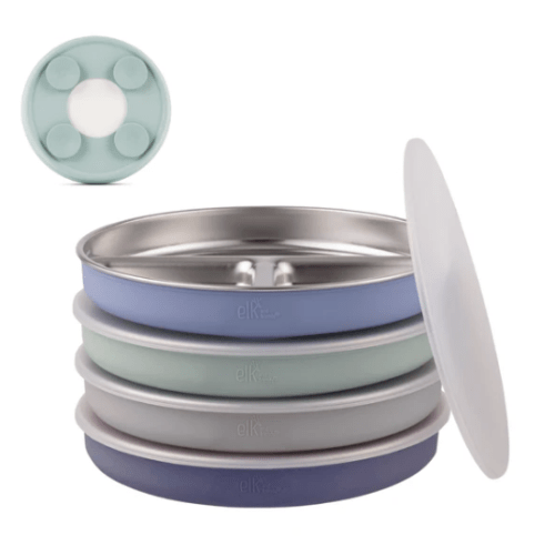 7.8" Stainless Steel Divided Plates with Suction Sleeve