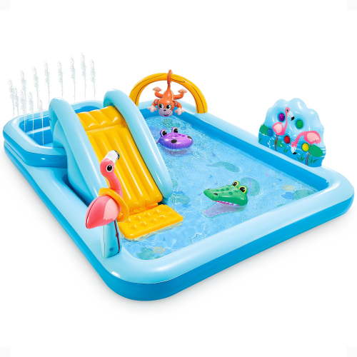 "Intex 96""x78""x28"" Inflatable Jungle Adventure Kiddie Pool with Water Slide"
