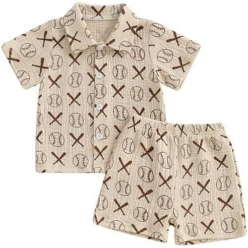 Toddler Baby Boy Clothes Summer Outfits Lapel Collar Vacation Short Sleeves Shirt Tops Shorts 2Pcs Set