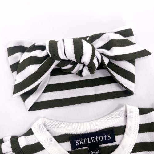 Kids Stretch Headband - Striped Black & White - Not So Basic Basics – Skeletots