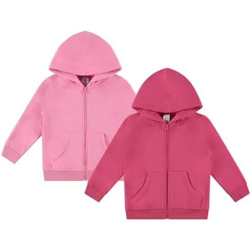 Cudlie 2-Pack Toddler Zip-Up Hoodies for Boys and Girls – Colorful Cotton Blend Sweatshirts with Pockets – Sizes 12M to 4T
