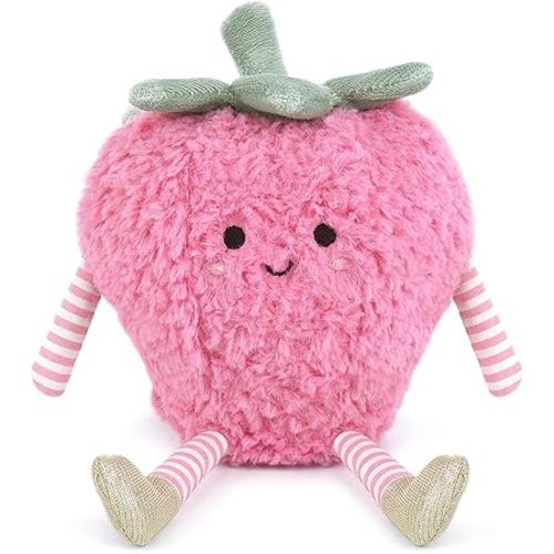 MON AMI Sweet Strawberry 9-Inch Fruit Plush Toy, Soft Stuffed Toy Gift