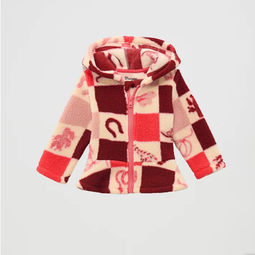 Little Girl's Ruffle Hem Sherpa Zip Jacket | GIRLS | Wrangler®