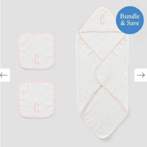 Baby Bath Bundle (3 pieces) - Light Pink Gingham