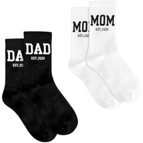 Family Socks EST.2026 Pregnancy Announcement Mother Father Day Gifts for Parents Aunt Uncle Grandparents