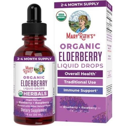MaryRuth's Elderberry Drops, Blueberry Raspberry, Org, 1 oz