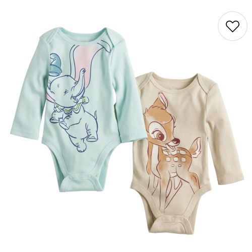 Disney's Dumbo & Bambi Baby Long Sleeve 2-Pack Bodysuit by Jumping Beans®