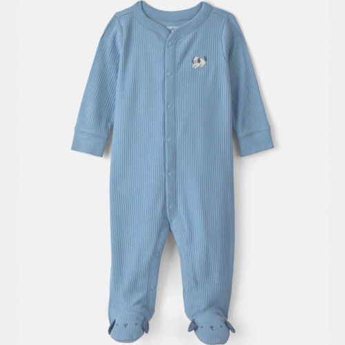 Baby Boy Dog Cotton 2-Way Zip Sleeper - Blue | Carter’s Oshkosh Canada