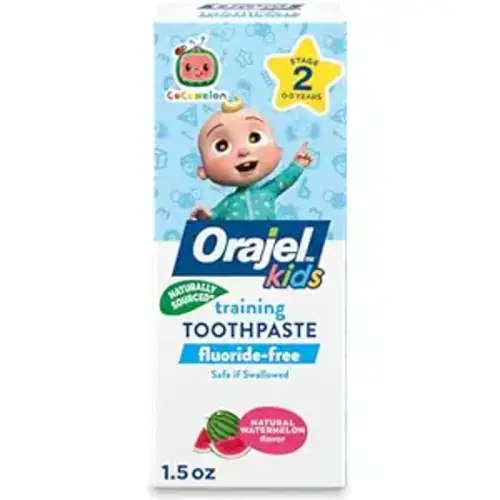 Orajel Kids CoComelon Training Toothpaste Fluoride-Free; #1 Pediatrician Recommended Fluoride-Free Toothpaste*, 1.5oz Tube