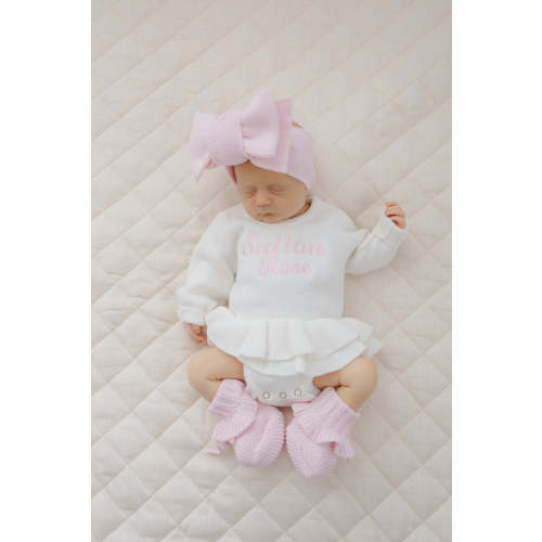 Tutu Knit Personalized Romper - Warm White – Sweet June