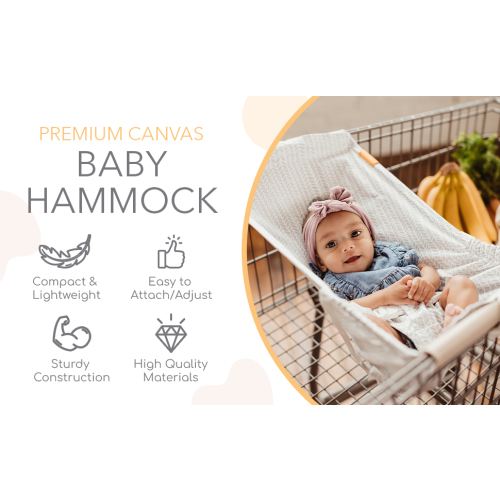 Binxy Baby Shopping Cart Hammock for Infants and Toddlers, Cart Seats for Babies, for All Car Seat Models, Grocery Cart Hammock for Baby, Capacity of up to 50 lbs, Gray and Aqua - Gray and Aqua Quatrefoil
