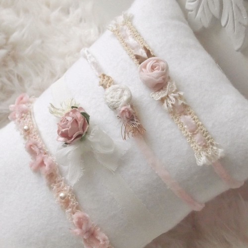 Blush Neutral Newborn Girl Headbands, Dainty Handmade Photography Props, Newborn Tiebacks