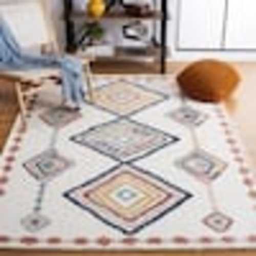 SAFAVIEH Marrakesh 5 ft. x 8 ft. Ivory/Multi Abstract Diamond Area Rug MRK616A-5