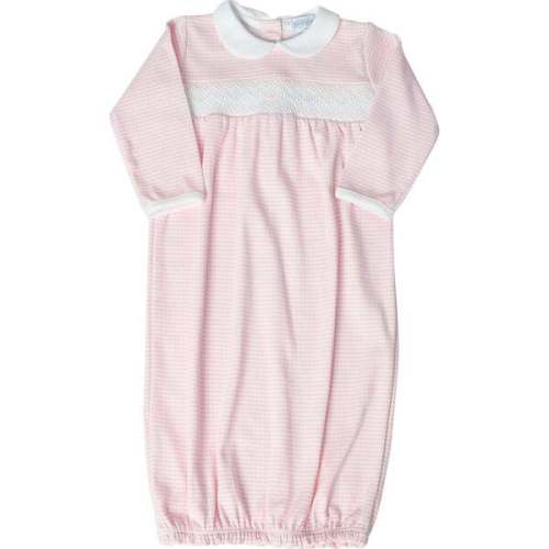 Gingham Smocked Gown, Pink - Nellapima | Maisonette