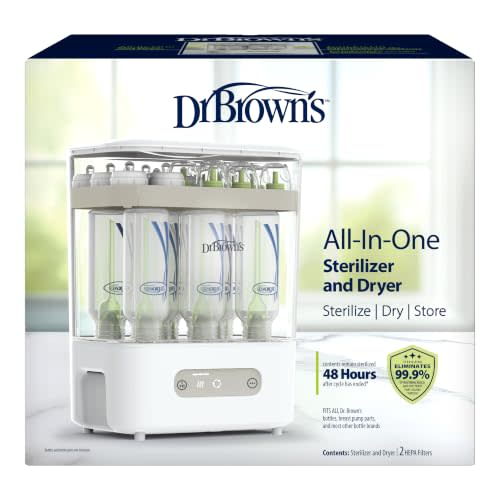 Dr. Brown's All-in-One Sterilizer and Dryer for Baby Bottles and Parts | Baby Bottle Sterilizer and Dryer