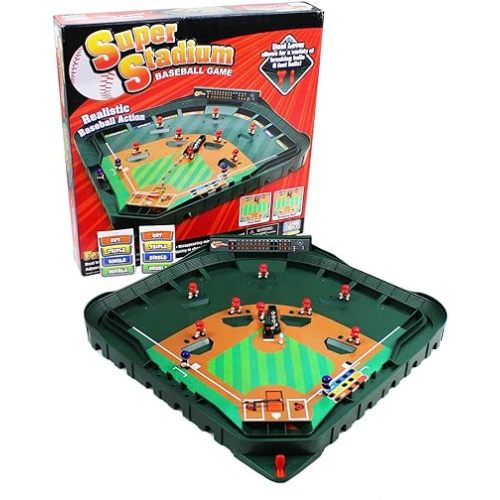 Game Zone Super Stadium Baseball Game - Realistic Tabletop Baseball Game for 2 Players Ages 6+