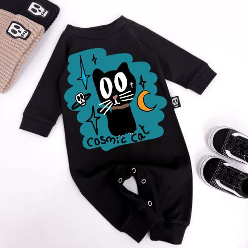 COSMIC CAT FOOTLESS ROMPER