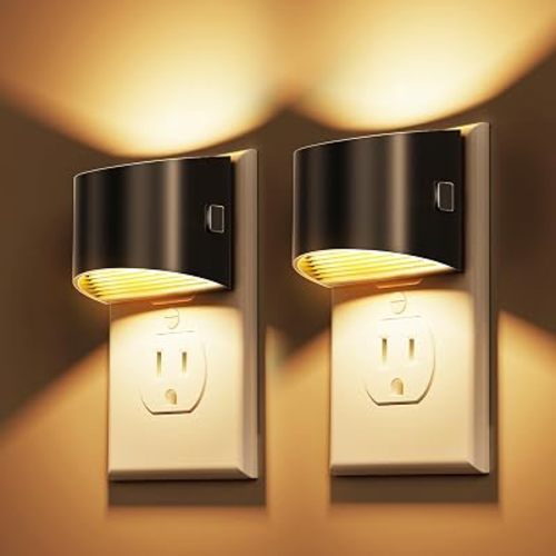 L LOHAS LED Night Lights Plug into Wall 2 Pack, Dusk to Dawn Nightlight
